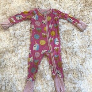 Little Sleepies Bamboo Zippy Pink Milk & Cookies
